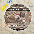 Aussie Echidna Beach Blanket Merry Christmas