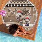 Aussie Echidna Beach Blanket Merry Christmas