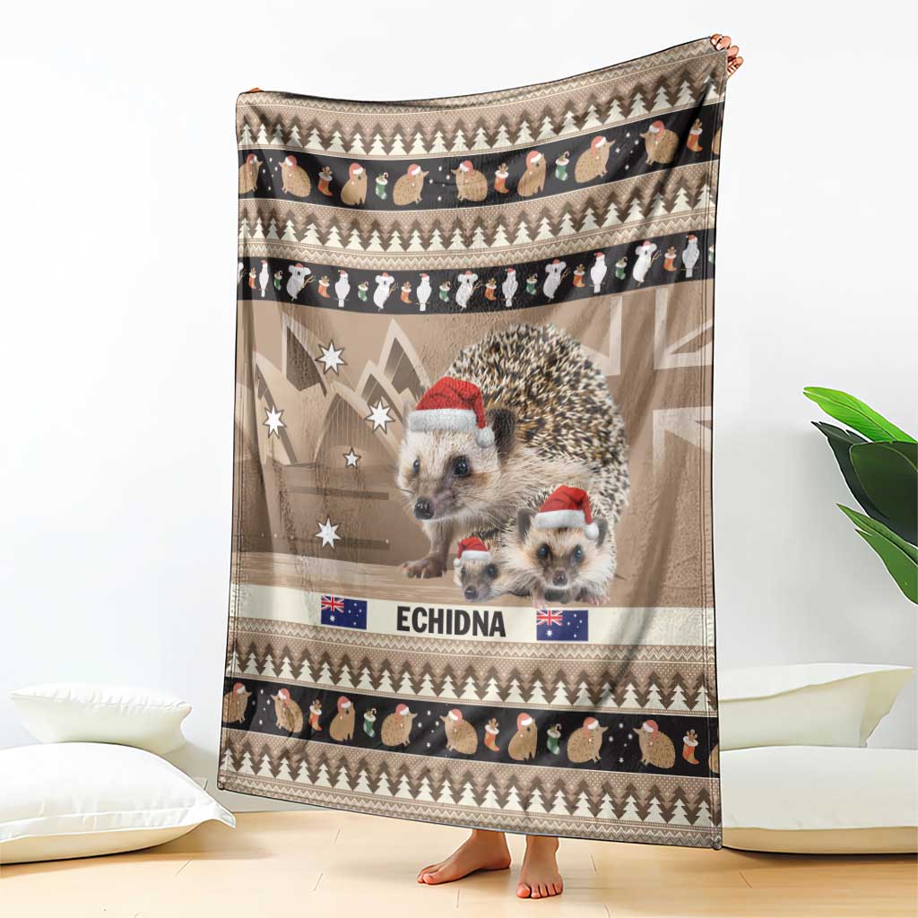 Aussie Echidna Blanket Merry Christmas