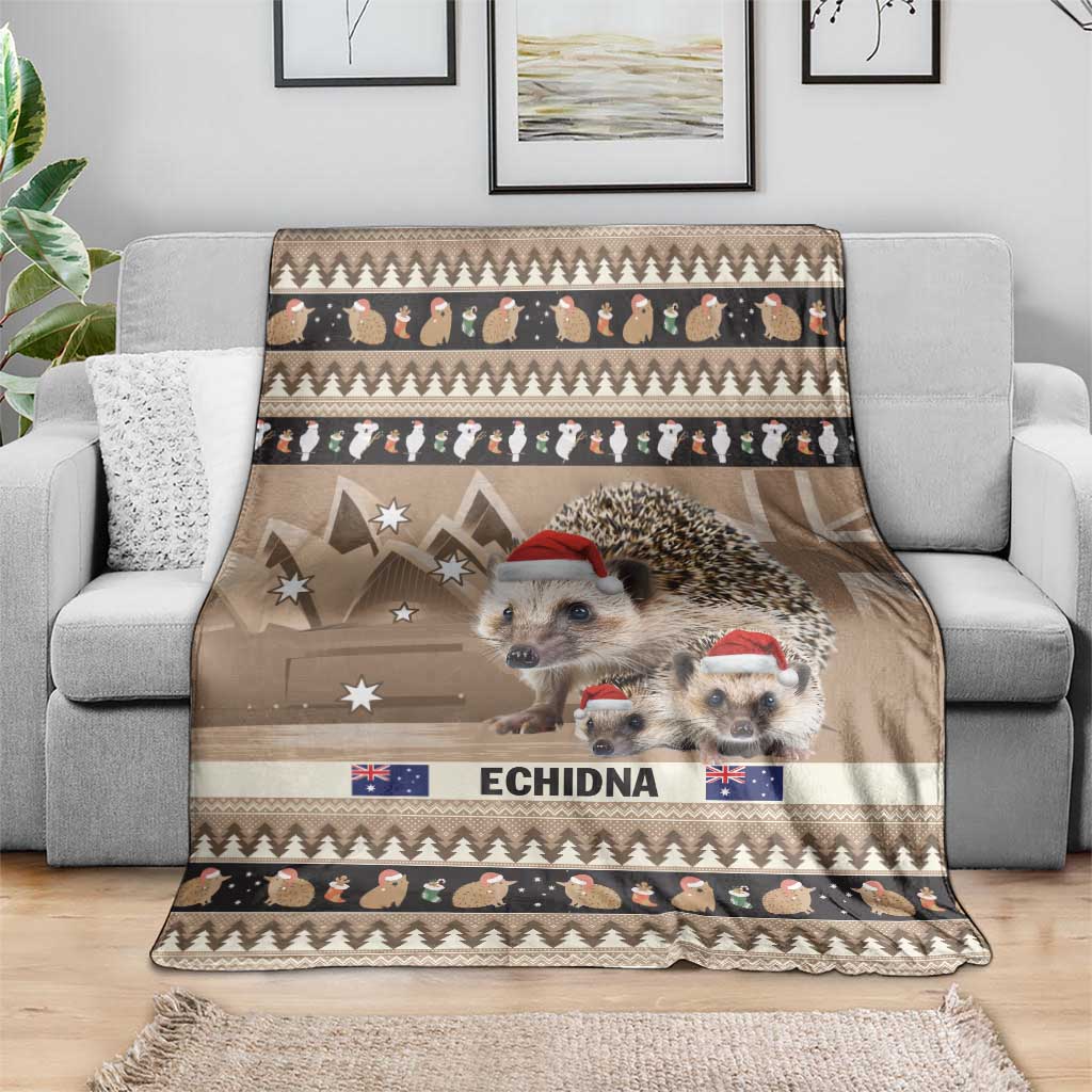 Aussie Echidna Blanket Merry Christmas