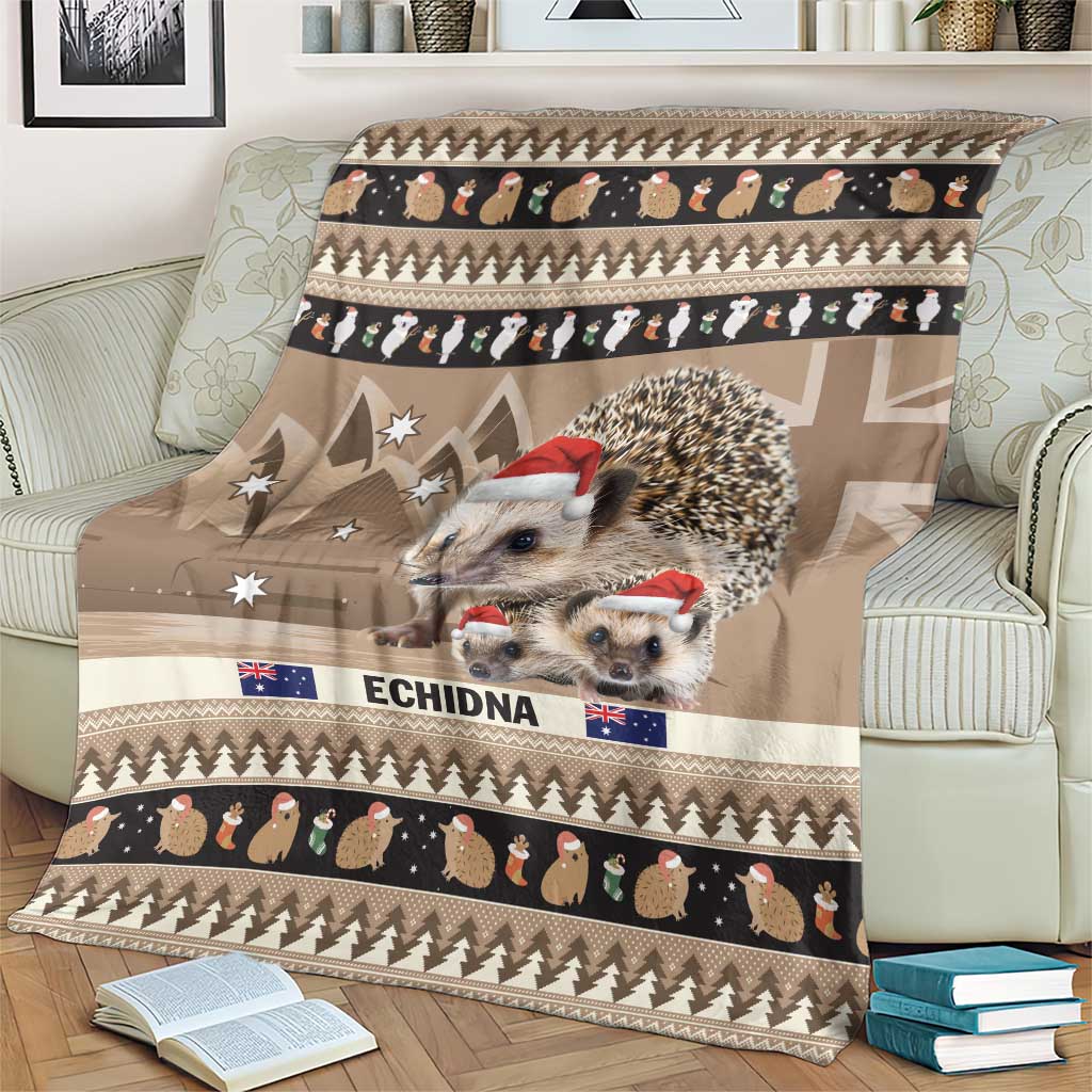 Aussie Echidna Blanket Merry Christmas