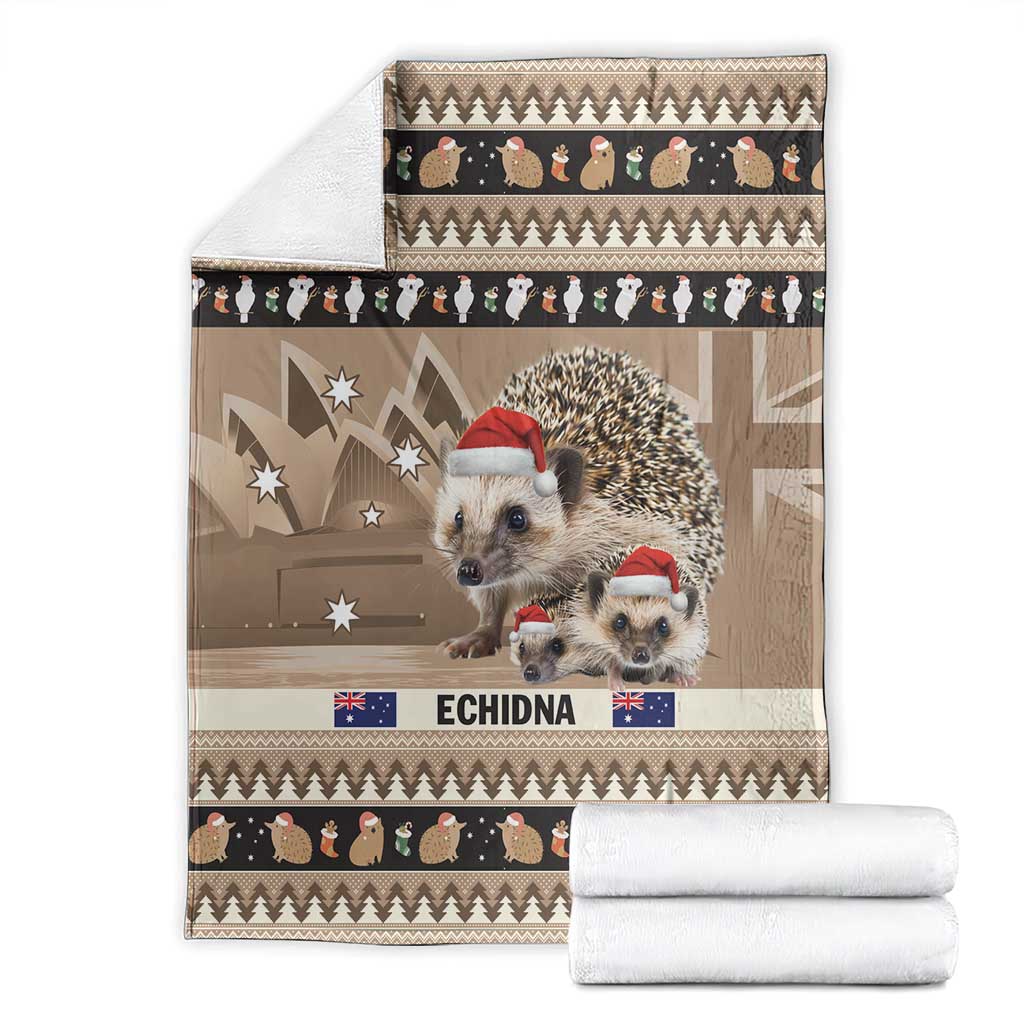Aussie Echidna Blanket Merry Christmas