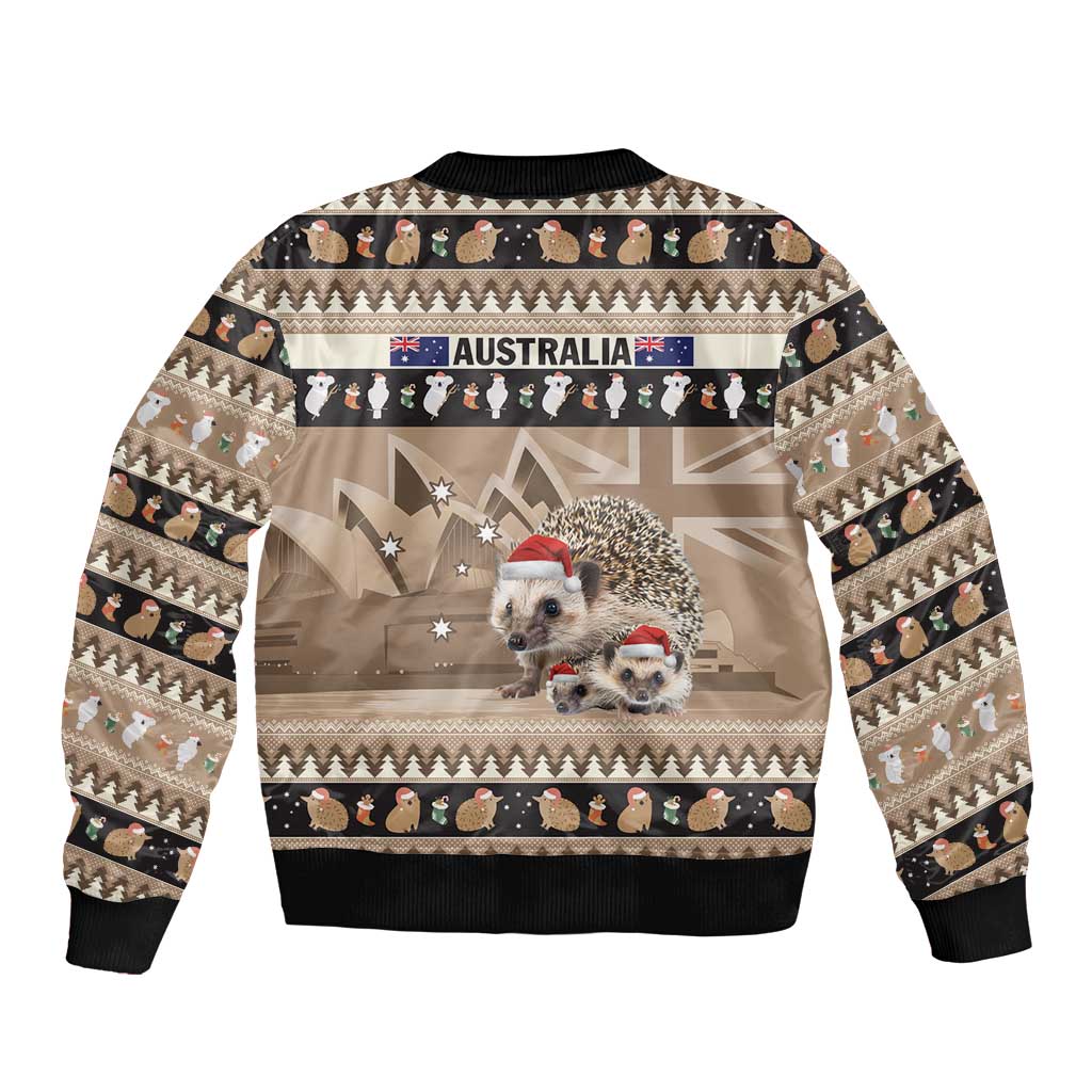 Aussie Echidna Bomber Jacket Merry Christmas