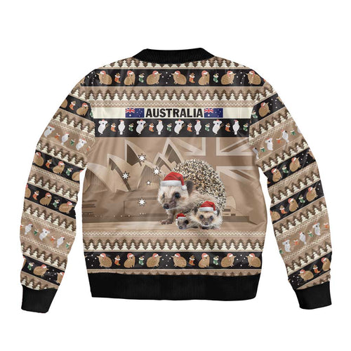 Aussie Echidna Bomber Jacket Merry Christmas