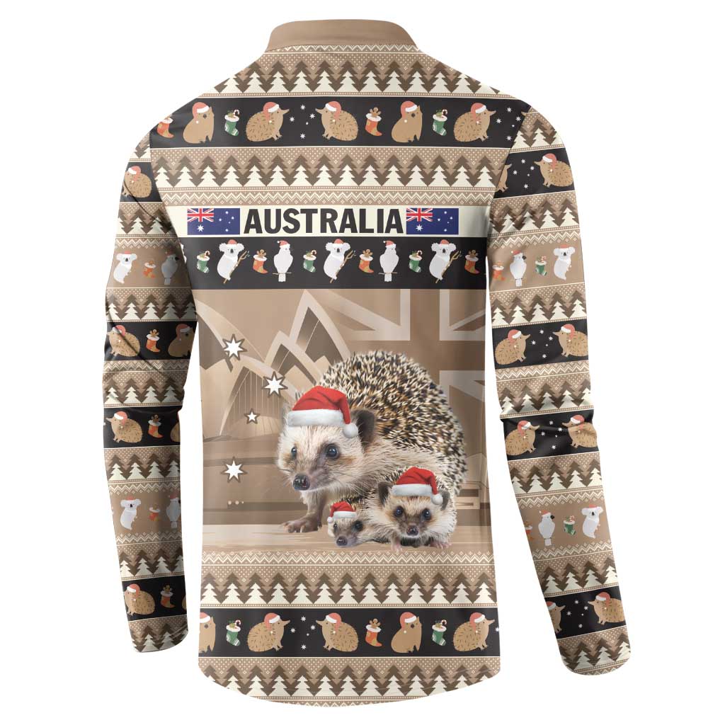 Aussie Echidna Button Sweatshirt Merry Christmas