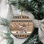 Aussie Echidna Ceramic Ornament Merry Christmas
