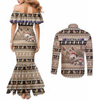 Aussie Echidna Couples Matching Mermaid Dress and Long Sleeve Button Shirt Merry Christmas