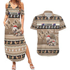 Aussie Echidna Couples Matching Summer Maxi Dress and Hawaiian Shirt Merry Christmas