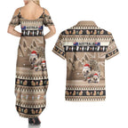 Aussie Echidna Couples Matching Summer Maxi Dress and Hawaiian Shirt Merry Christmas