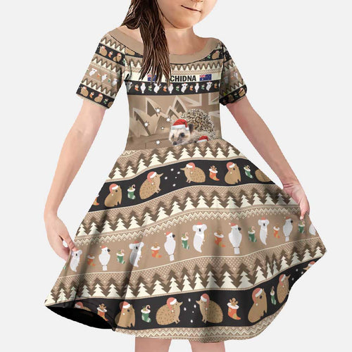 Aussie Echidna Family Matching Mermaid Dress and Hawaiian Shirt Merry Christmas