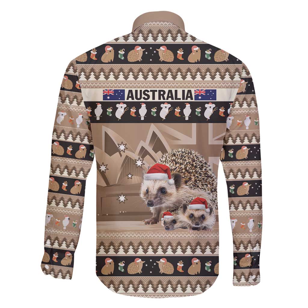 Aussie Echidna Family Matching Off Shoulder Short Dress and Hawaiian Shirt Merry Christmas