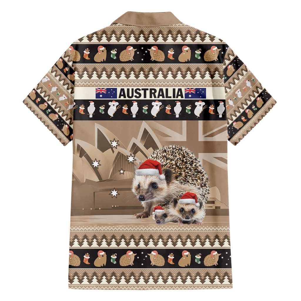 Aussie Echidna Family Matching Puletasi and Hawaiian Shirt Merry Christmas