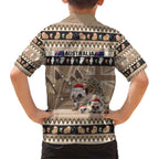Aussie Echidna Family Matching Short Sleeve Bodycon Dress and Hawaiian Shirt Merry Christmas