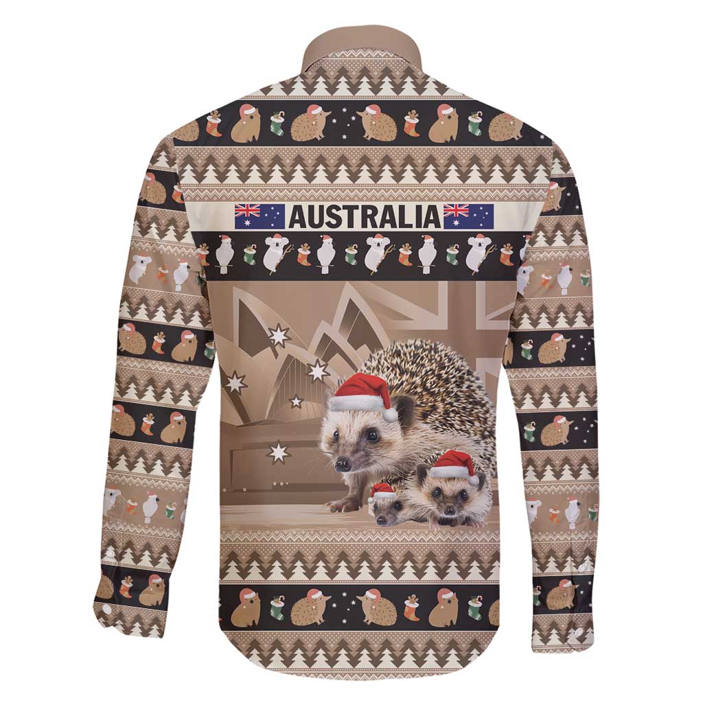 Aussie Echidna Family Matching Short Sleeve Bodycon Dress and Hawaiian Shirt Merry Christmas