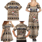 Aussie Echidna Family Matching Summer Maxi Dress and Hawaiian Shirt Merry Christmas
