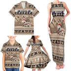Aussie Echidna Family Matching Tank Maxi Dress and Hawaiian Shirt Merry Christmas