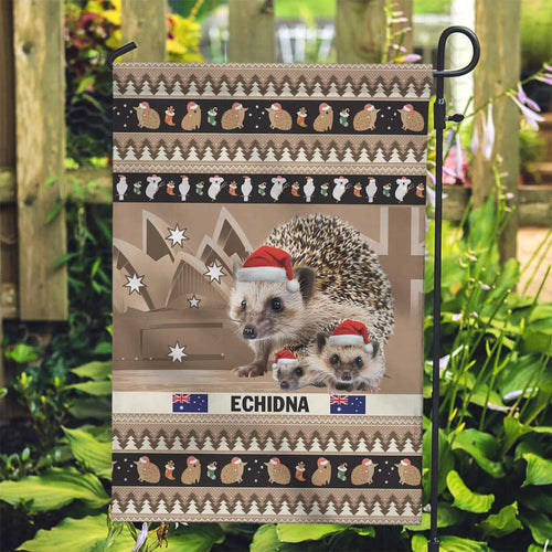 Aussie Echidna Garden Flag Merry Christmas
