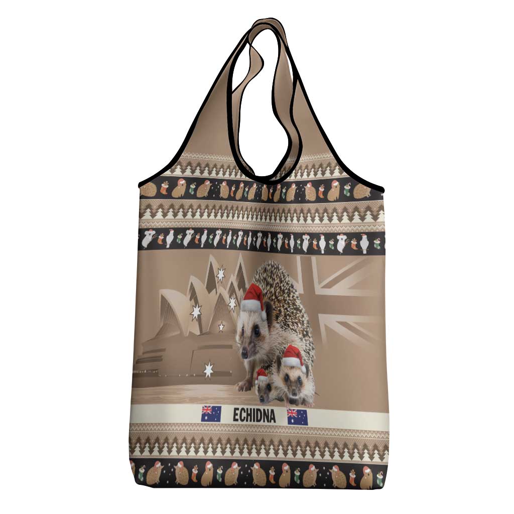 Aussie Echidna Grocery Bag Merry Christmas