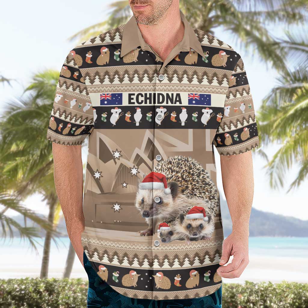 Aussie Echidna Hawaiian Shirt Merry Christmas