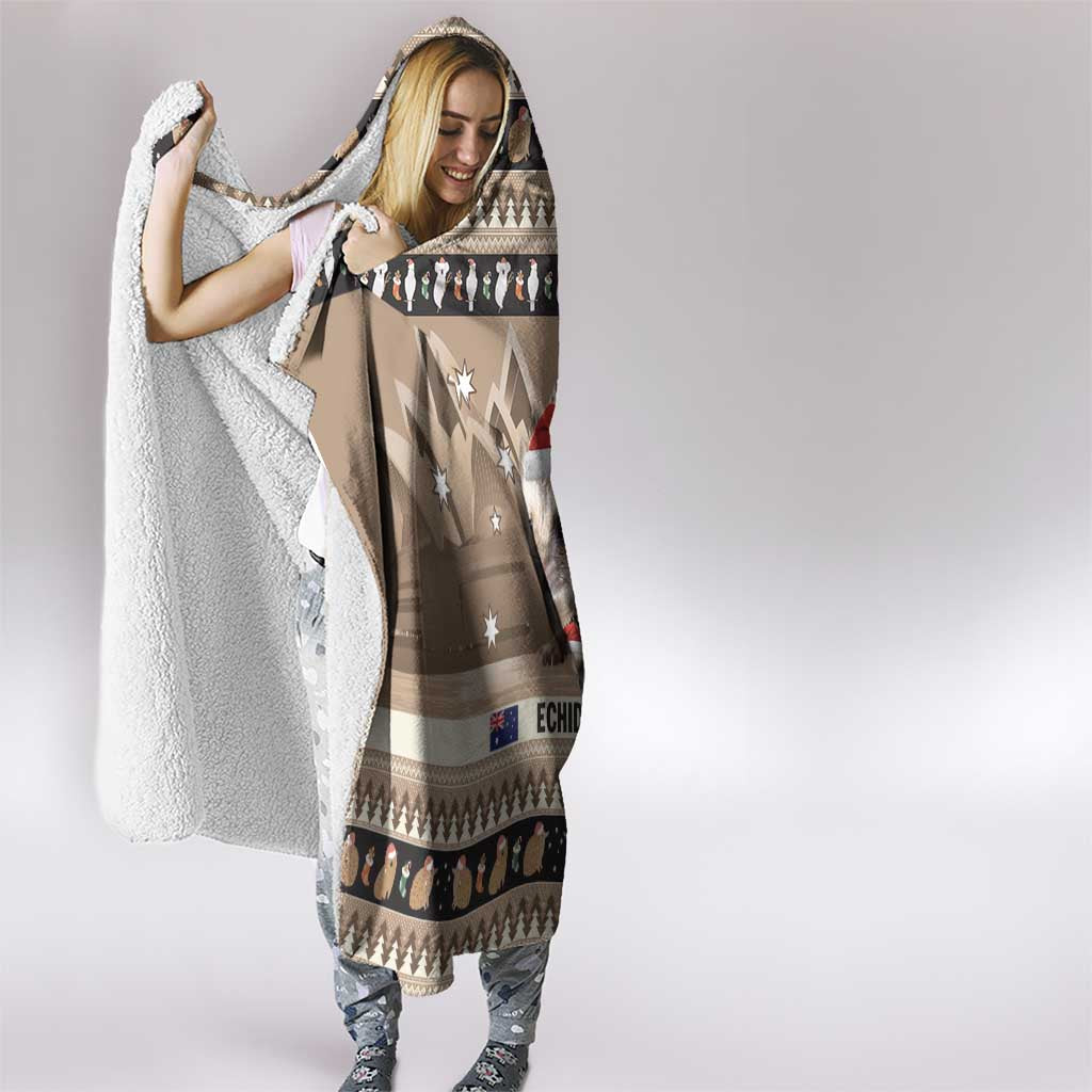 Aussie Echidna Hooded Blanket Merry Christmas