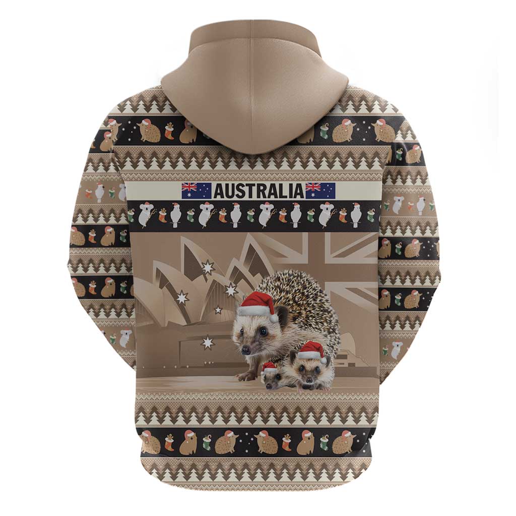 Aussie Echidna Hoodie Merry Christmas