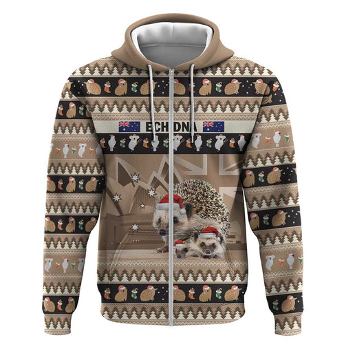 Aussie Echidna Hoodie Merry Christmas