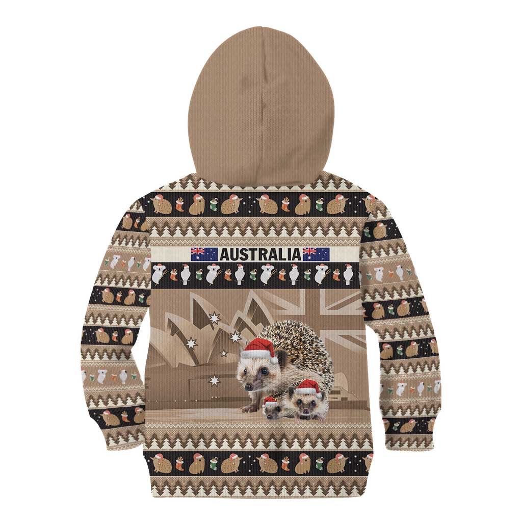 Aussie Echidna Kid Hoodie Merry Christmas
