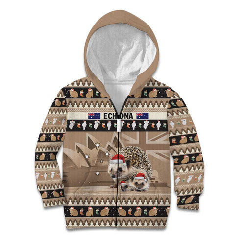 Aussie Echidna Kid Hoodie Merry Christmas