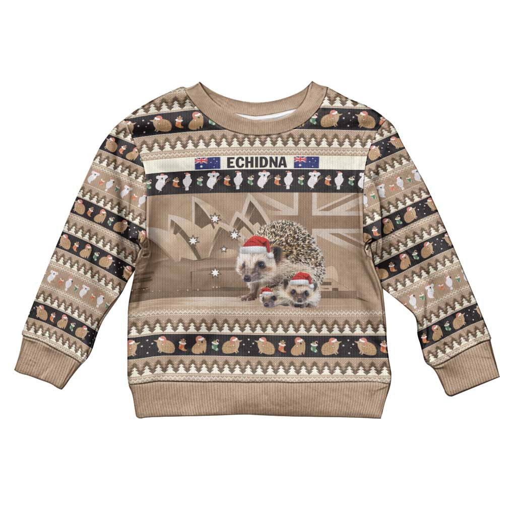 Aussie Echidna Kid Ugly Christmas Sweater Merry Christmas