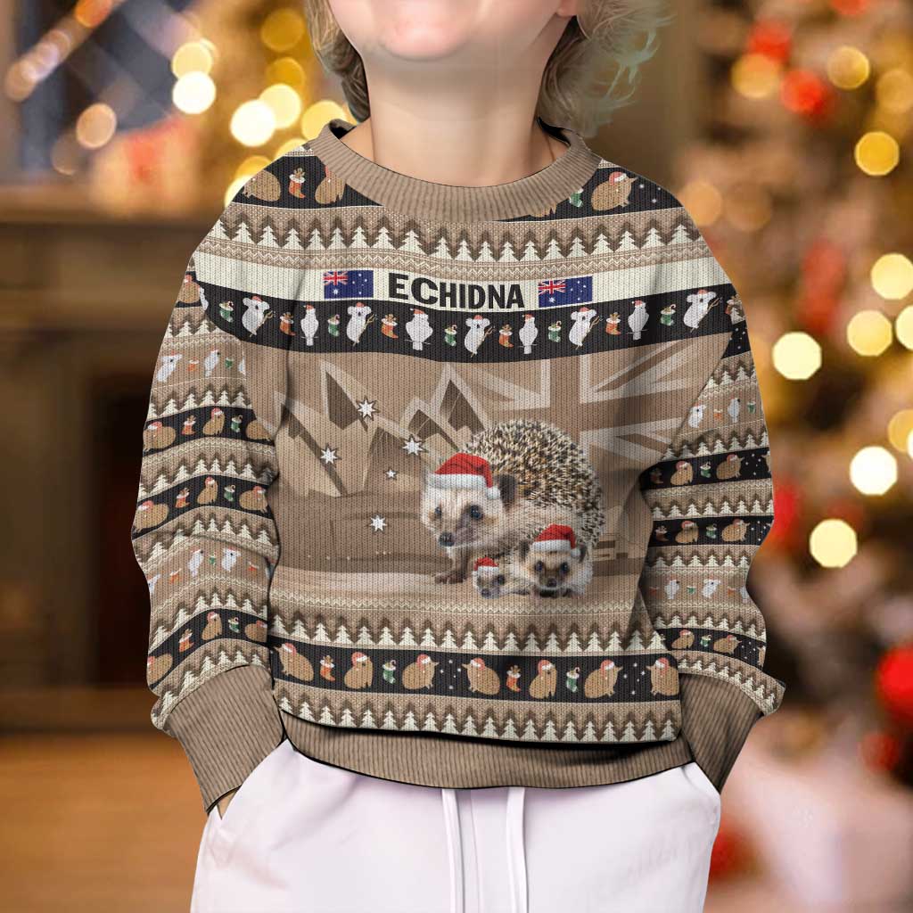 Aussie Echidna Kid Ugly Christmas Sweater Merry Christmas