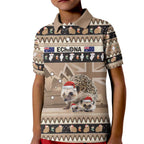 Aussie Echidna Kid Polo Shirt Merry Christmas