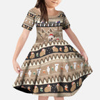 Aussie Echidna Kid Short Sleeve Dress Merry Christmas