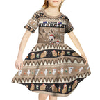 Aussie Echidna Kid Short Sleeve Dress Merry Christmas