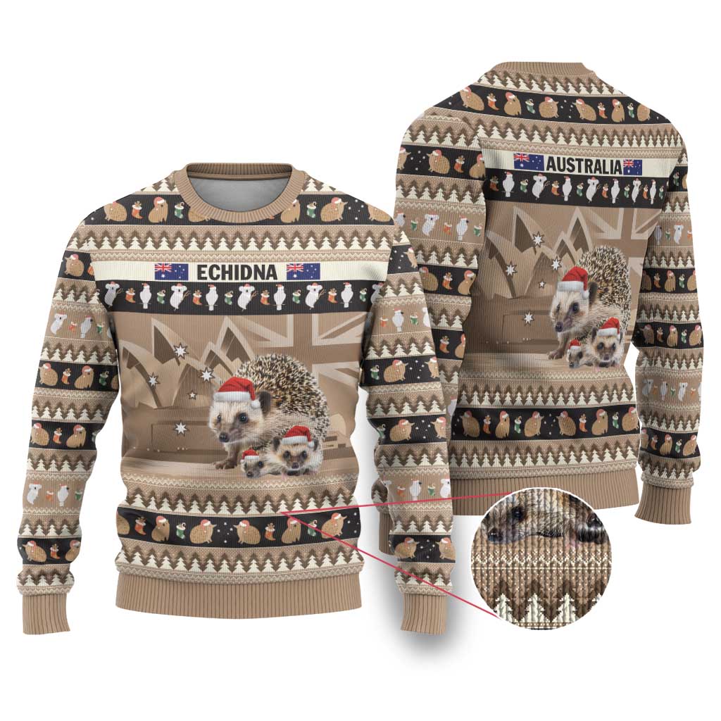 Aussie Echidna Ugly Christmas Sweater Merry Christmas