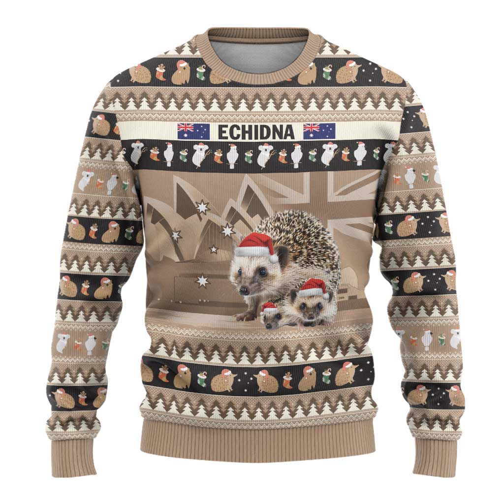 Aussie Echidna Ugly Christmas Sweater Merry Christmas