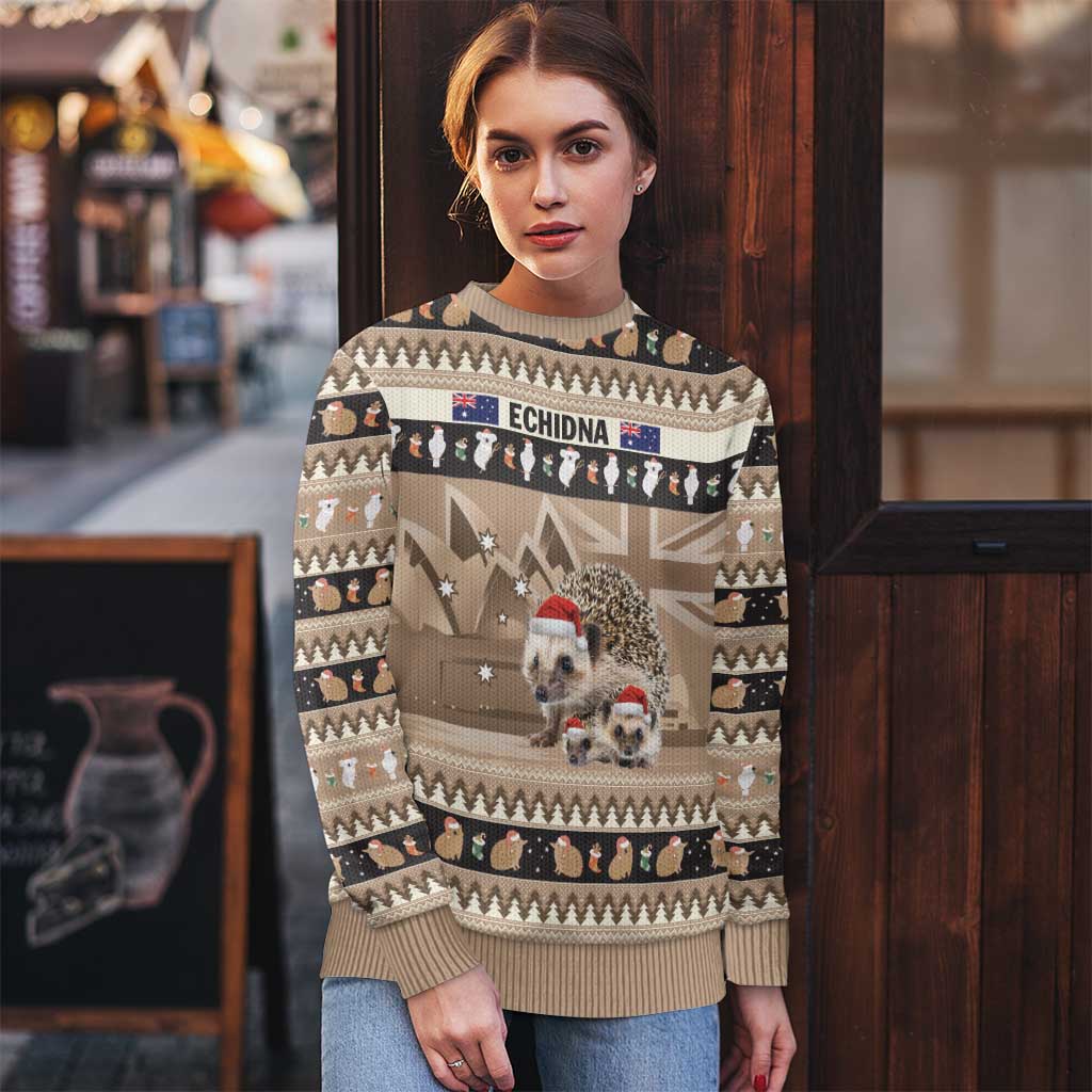 Aussie Echidna Ugly Christmas Sweater Merry Christmas