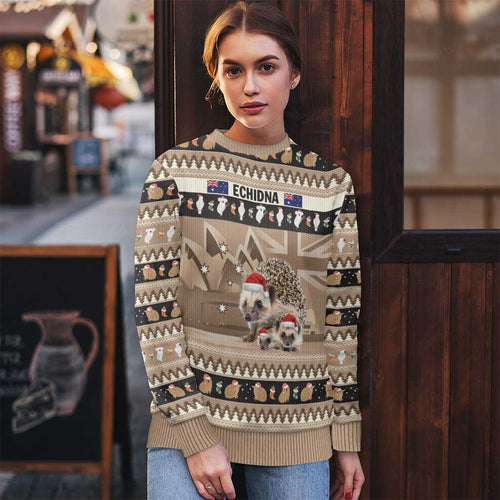 Aussie Echidna Ugly Christmas Sweater Merry Christmas
