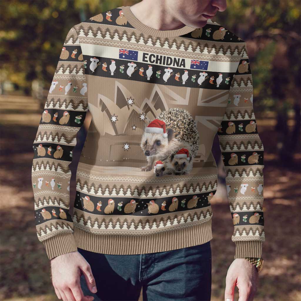 Aussie Echidna Ugly Christmas Sweater Merry Christmas