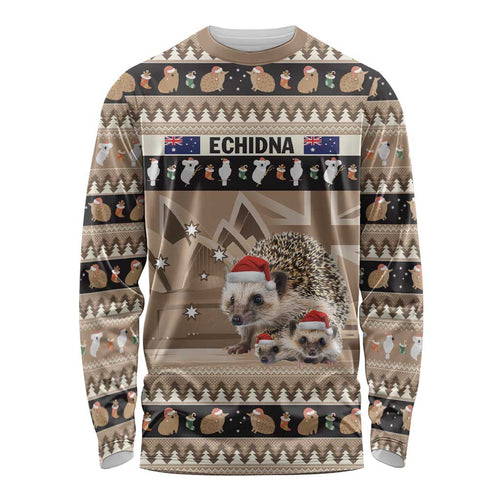 Aussie Echidna Long Sleeve Shirt Merry Christmas