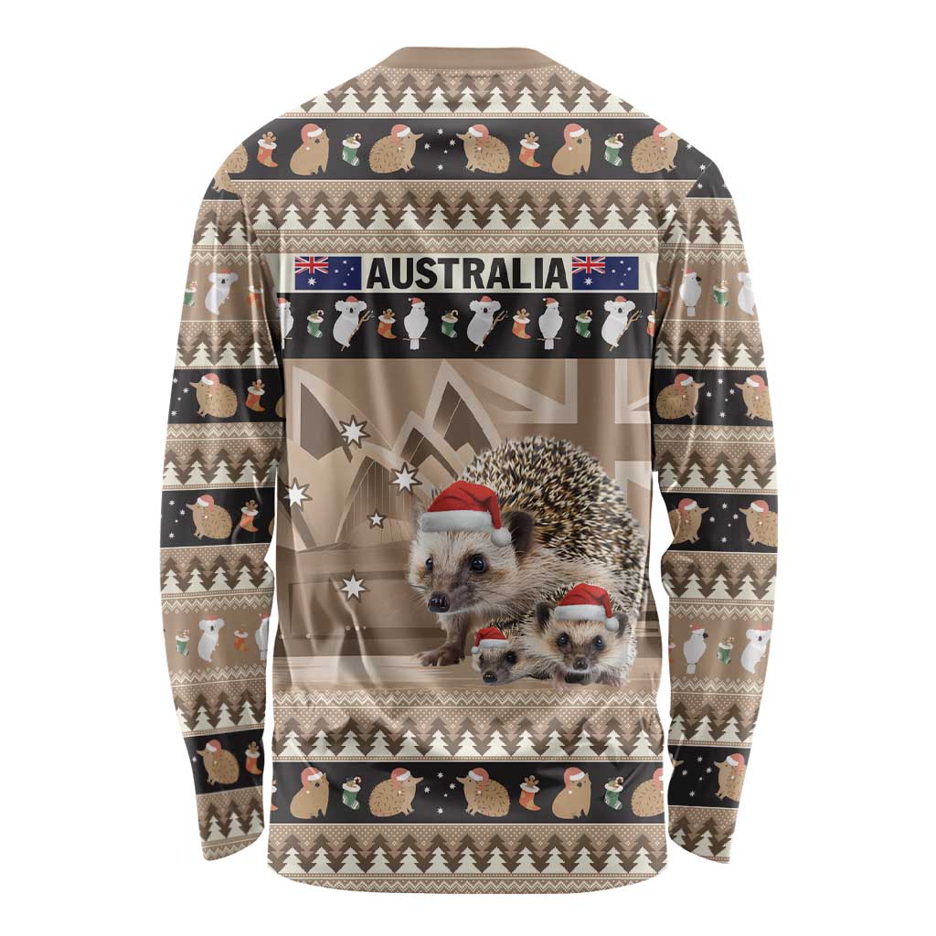 Aussie Echidna Long Sleeve Shirt Merry Christmas