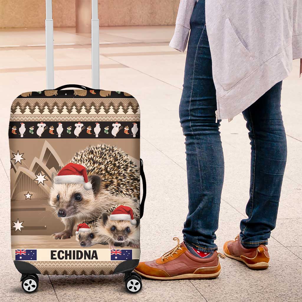 Aussie Echidna Luggage Cover Merry Christmas
