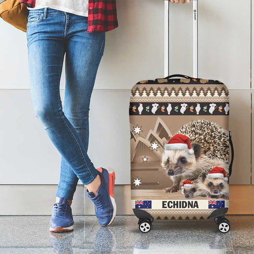 Aussie Echidna Luggage Cover Merry Christmas
