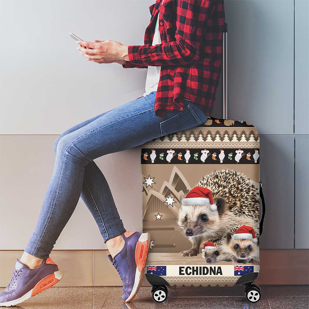 Aussie Echidna Luggage Cover Merry Christmas