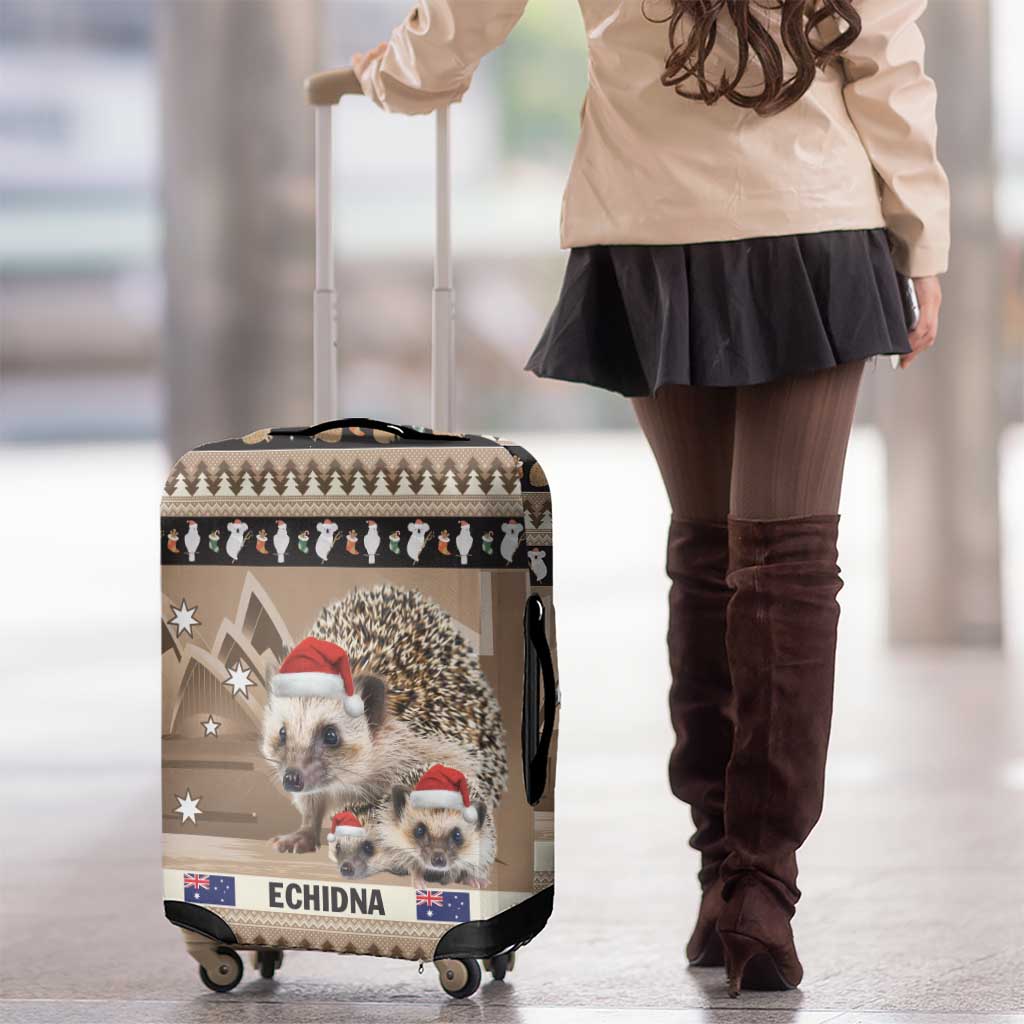Aussie Echidna Luggage Cover Merry Christmas