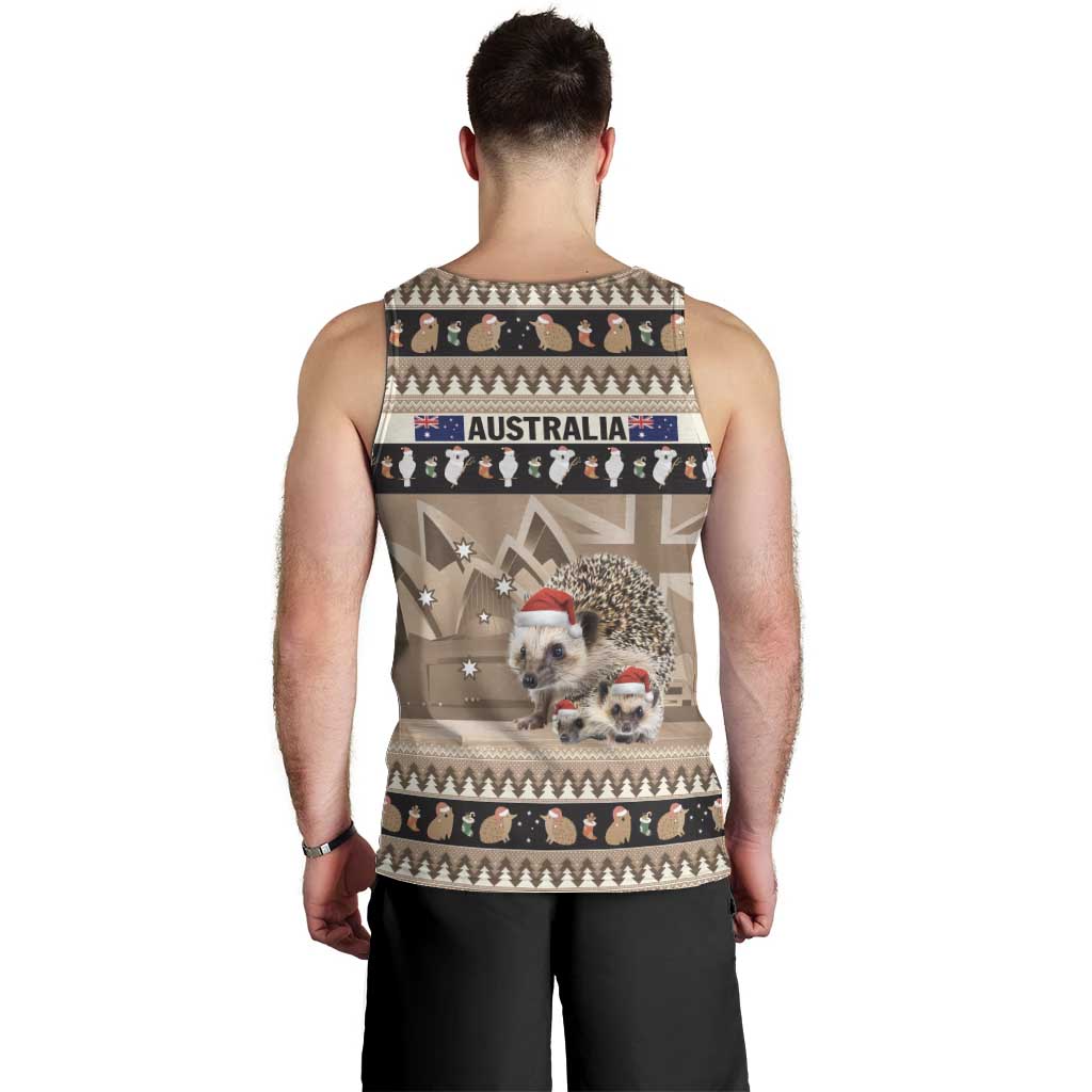 Aussie Echidna Men Tank Top Merry Christmas