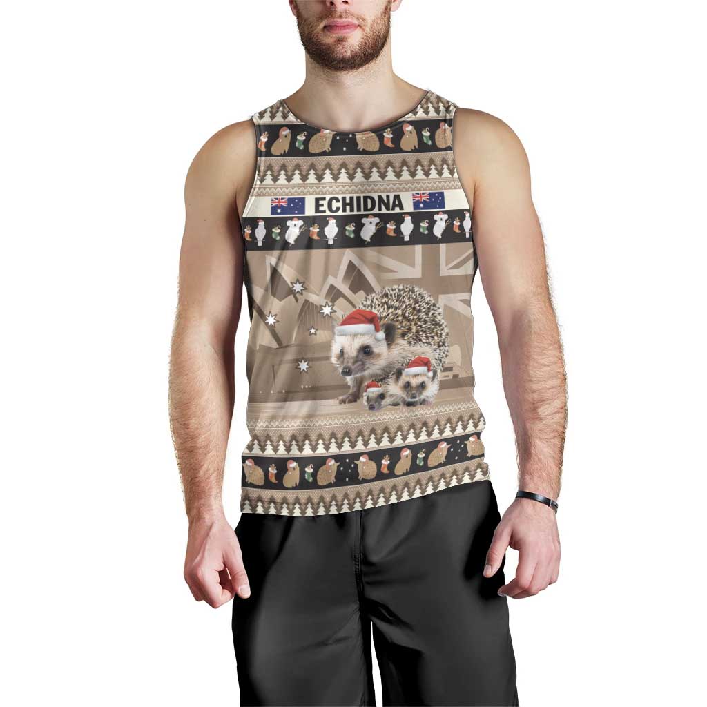 Aussie Echidna Men Tank Top Merry Christmas