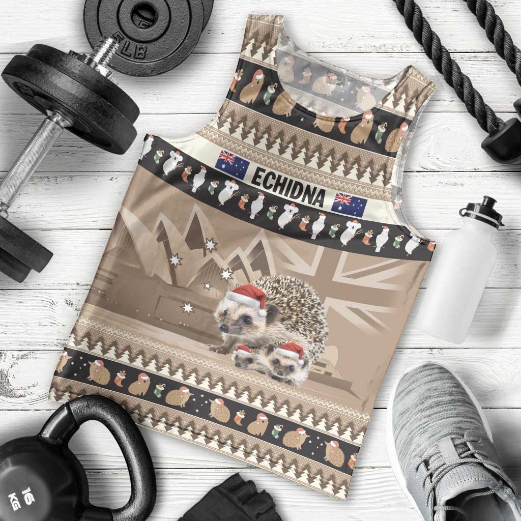 Aussie Echidna Men Tank Top Merry Christmas