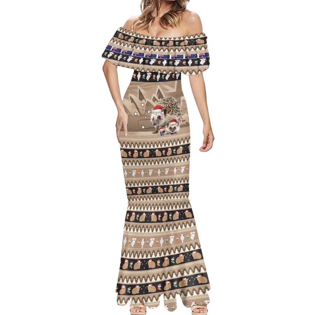 Aussie Echidna Mermaid Dress Merry Christmas