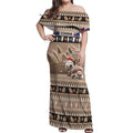 Aussie Echidna Off Shoulder Maxi Dress Merry Christmas