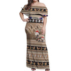 Aussie Echidna Off Shoulder Maxi Dress Merry Christmas